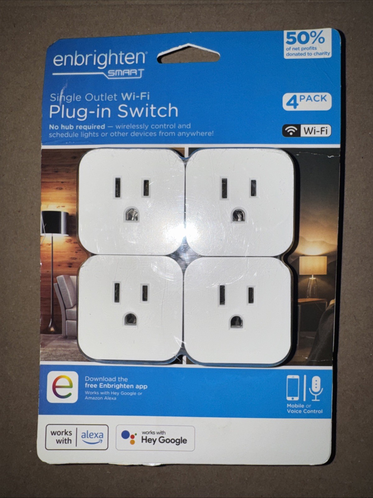 Enbrighten WiFi Micro Smart Switch Plug – White (Pack of 4)