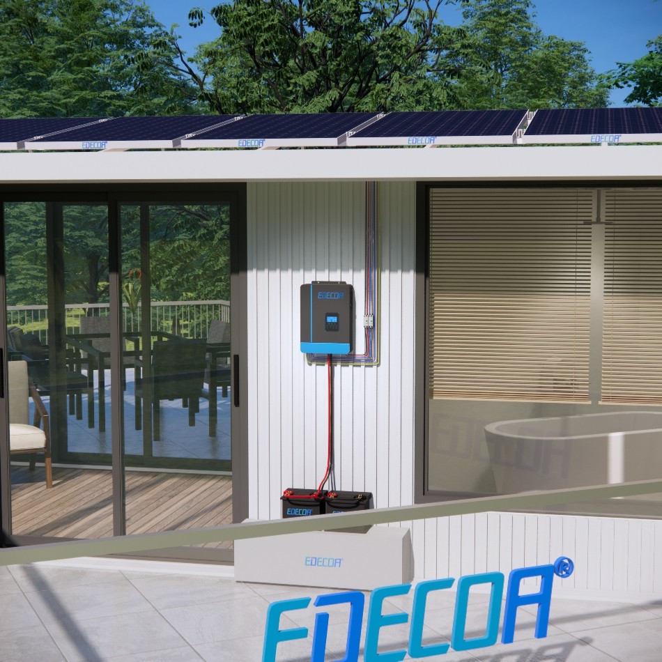 EDECOA Hybrid Inverter 48V 220V 6200W Inverter Charger PV 55-450V UPS Function