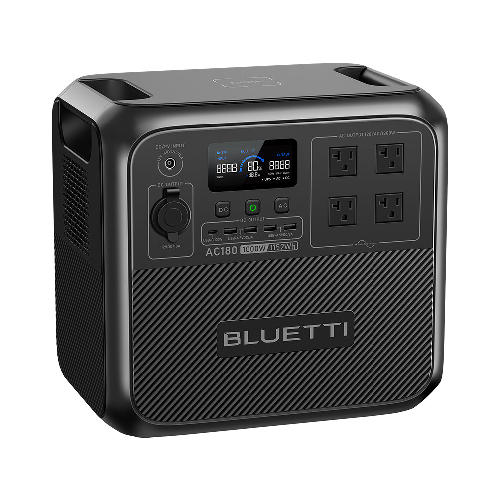 BLUETTI AC180 1800W 1152Wh Power Station Solar Generator For Power Outage/Backup