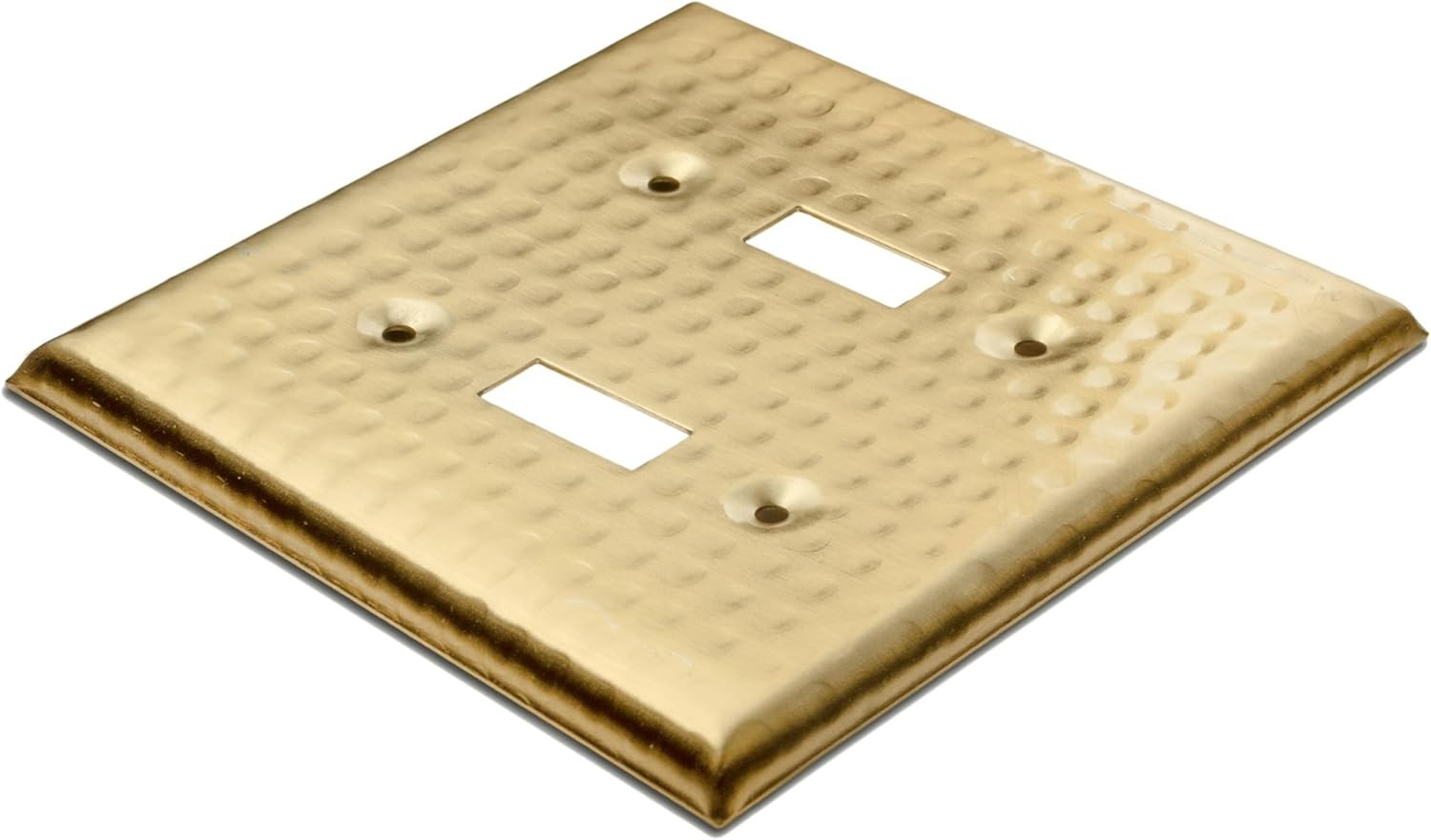 Brushed Gold Hand-Hammered Toggle Switch Plate (2-Pack) — Durable, Stylish Wa…