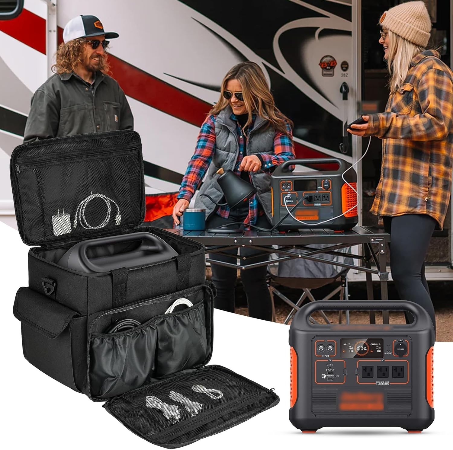 Compact Carrying Bag for Power Stations with Non-Slip Base and Strong Protection
