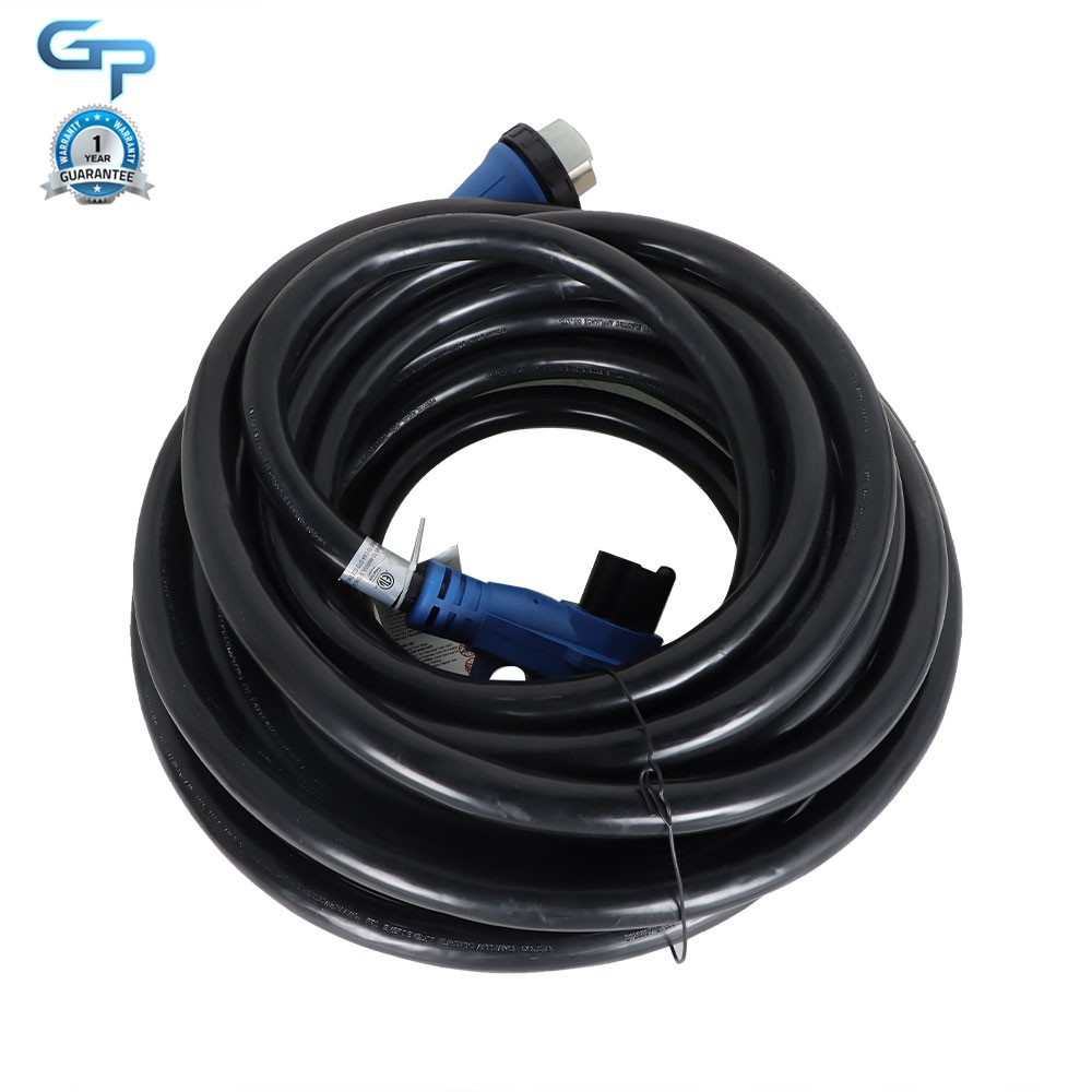 50 Amp Generator Cord 25/30/50FT+Power Inlet Box Waterproof Combo Kit ETL Listed