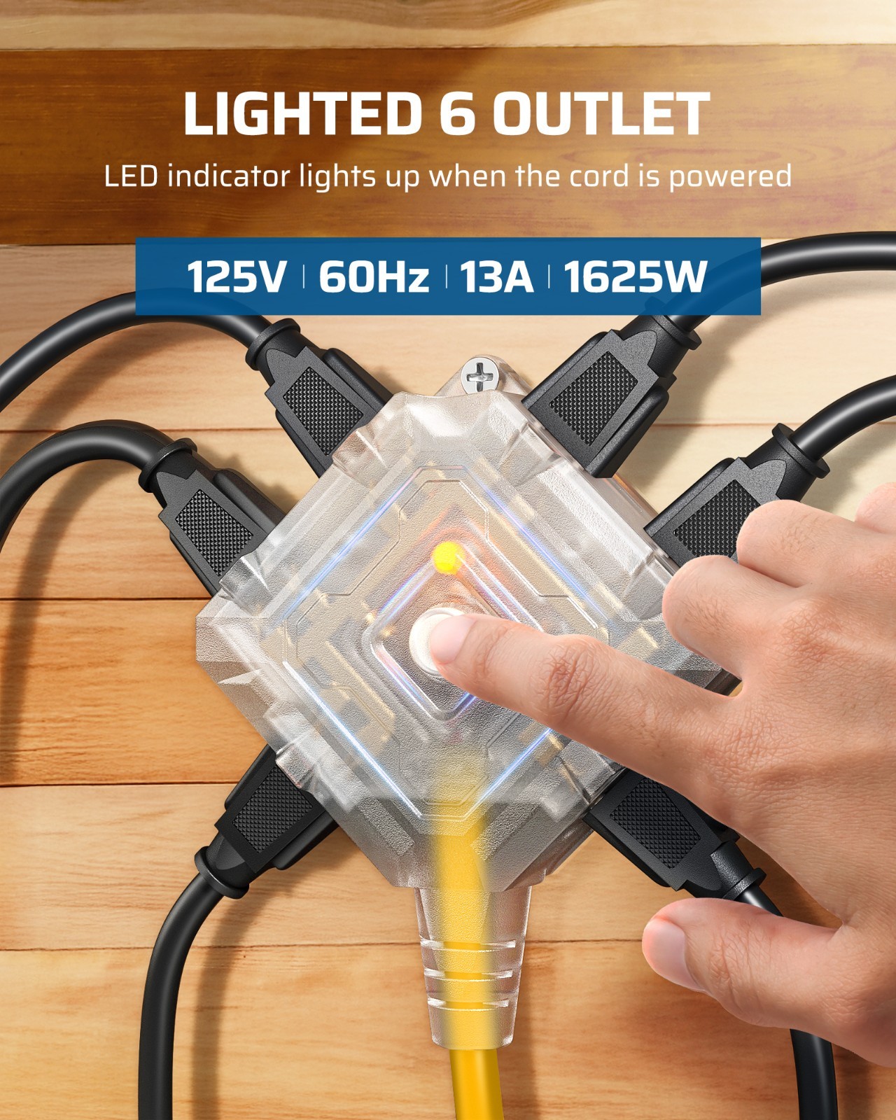 DEWENWILS 30 Ft Retractable Extension Cord Reel, Ceiling/Wall Mount 16/3 Gauge
