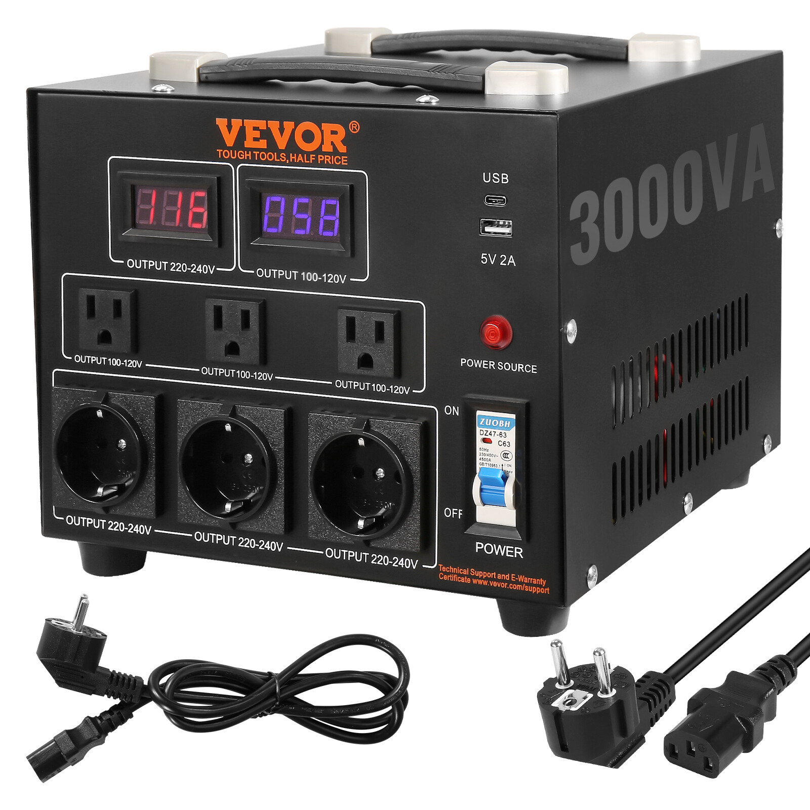 0.5/1/2/3/5KW Voltage Converter Transformer Step Up/Down 220V-110V /110V-220V CE