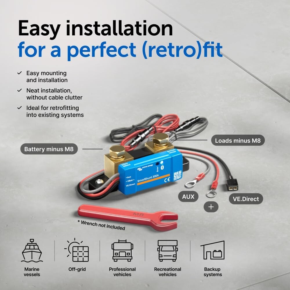 NEW Victron SmartShunt 300A IP65 Waterproof Battery Monitor w/ Bluetooth