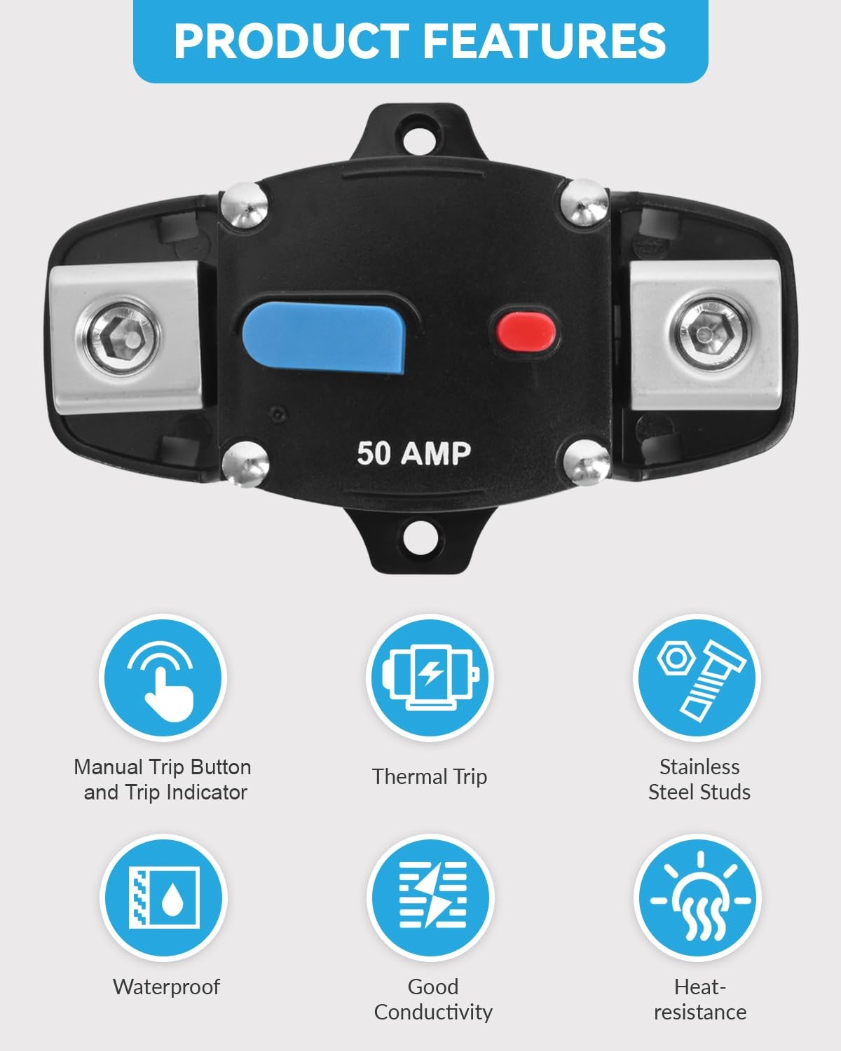 BULVACK 150 Amp Circuit Breaker with Manual Reset Waterproof Inline Fuse…