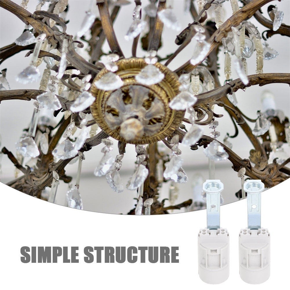 10pcs White E14 Screw Type Lamp Sockets for Candle Table Floor and Wall Lamps