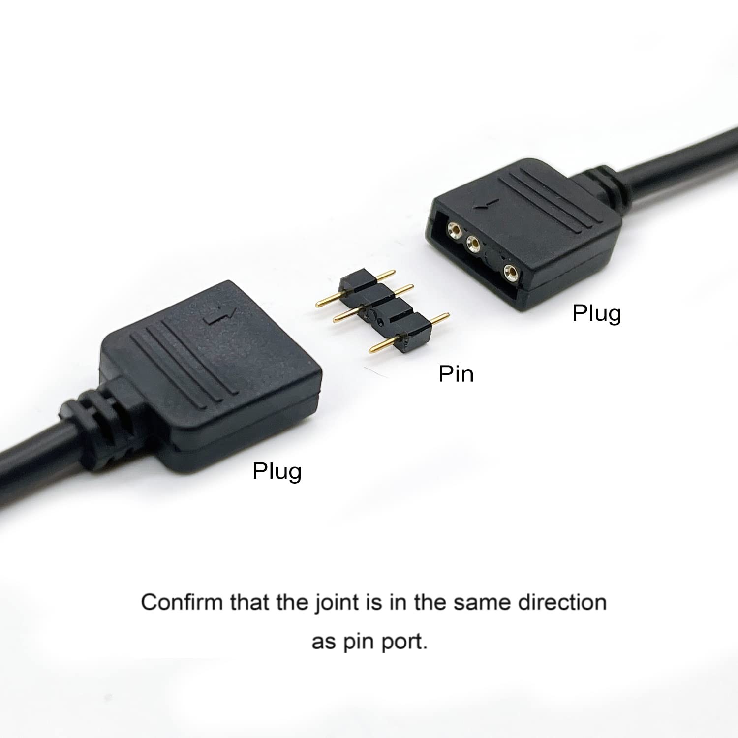 (3-Pack) ARGB Extension Cable, 5V 3-Pin Addressable RGB Cable, 1-to-1 Female …