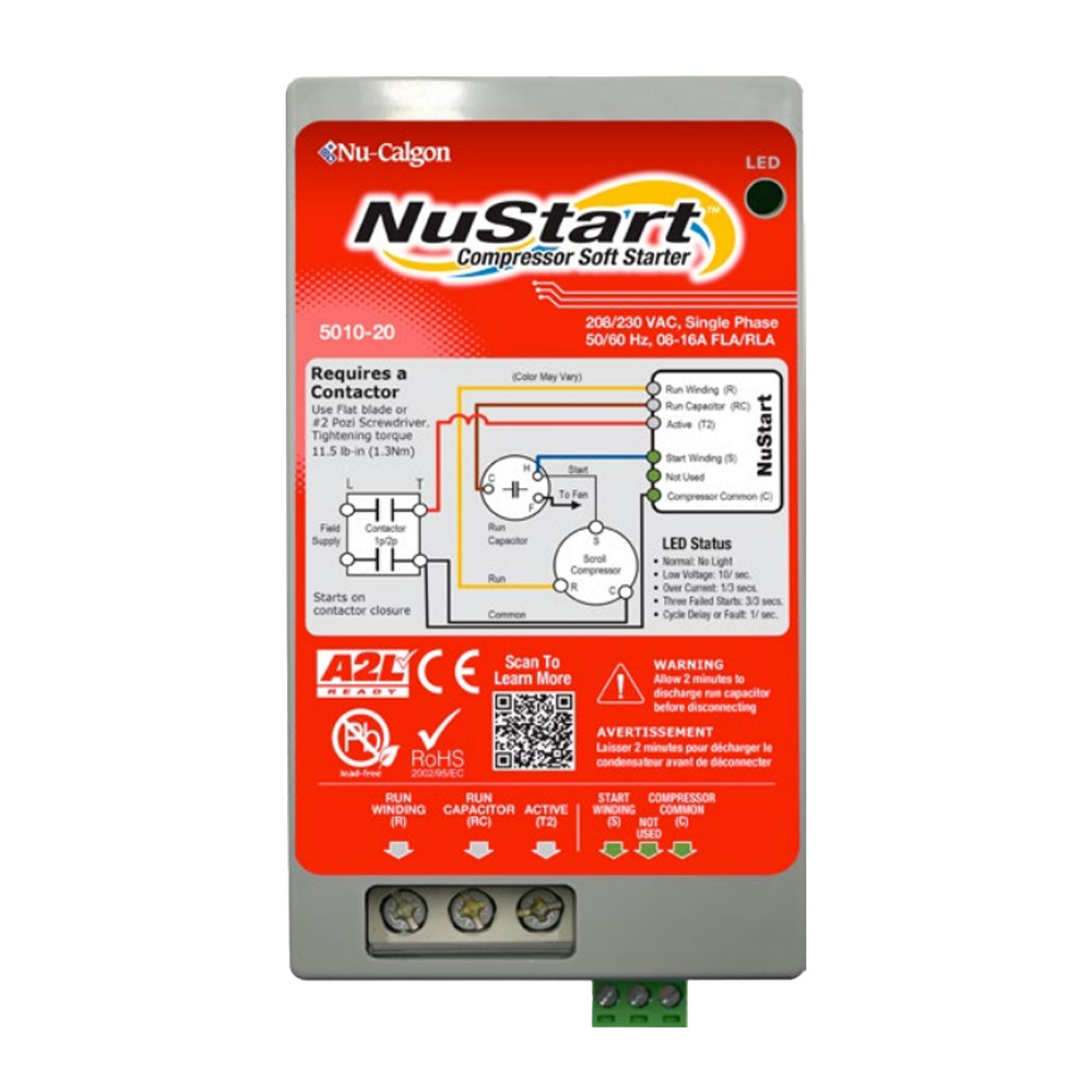 Nu-Calgon 5010-20 NuStart Soft Starter Single Phase 208-230VAC 8-16A RLA