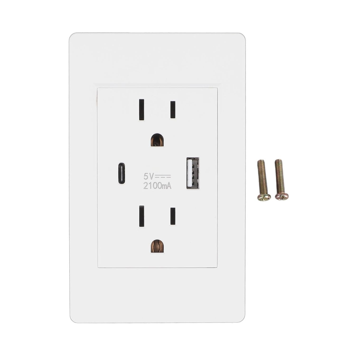 Dual Wall Outlet with USB Ports Charger AC Power Receptacle Plate Panel 15A 120V