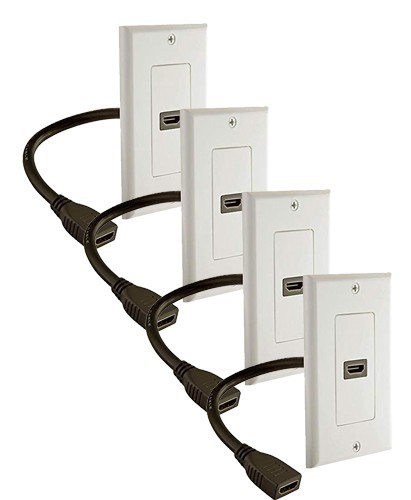2-Pack 1-Port HDMI Wall Plate in White (4K UHD, ARC, and Ethernet Pass-Thru Supp
