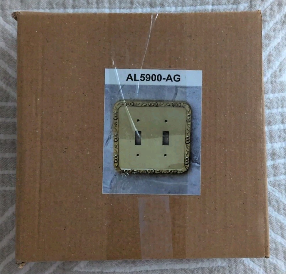 NEW-IN-BOX Anthropologie Floral Border Light Switch Wall Plate, Antique Brass