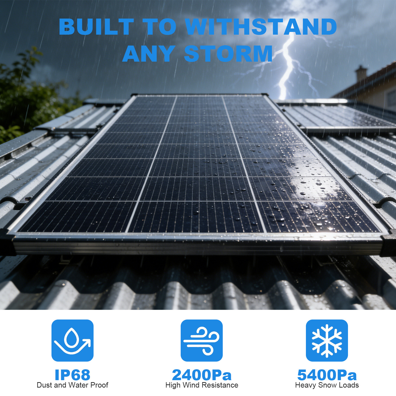 N-Type 18BB Bifacial Solar Panels 25% High Conversion RV Home Off-Grid Battery