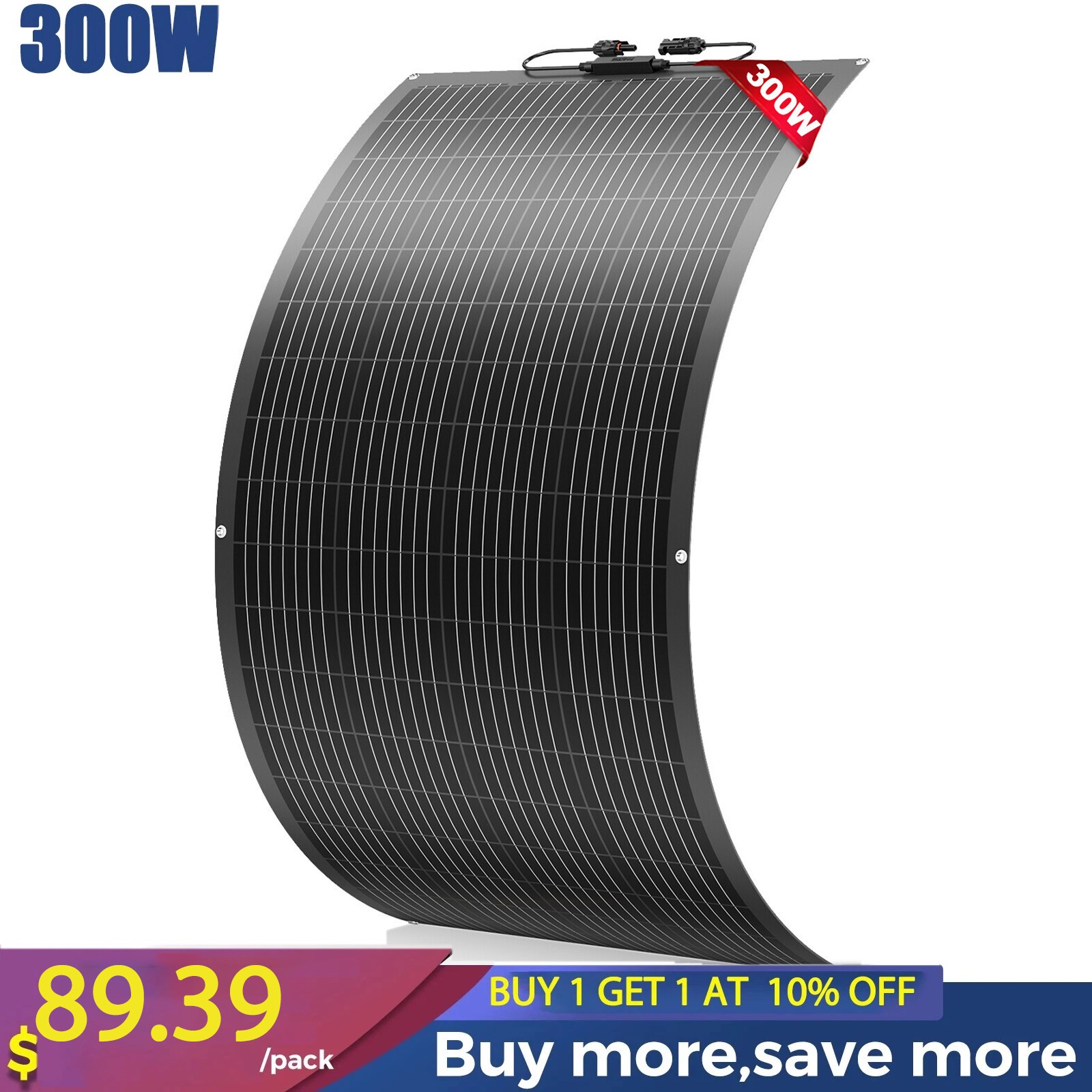 300W 12V Flexible Solar Panel Mono Portable Power Camping Home RV Battery Charge