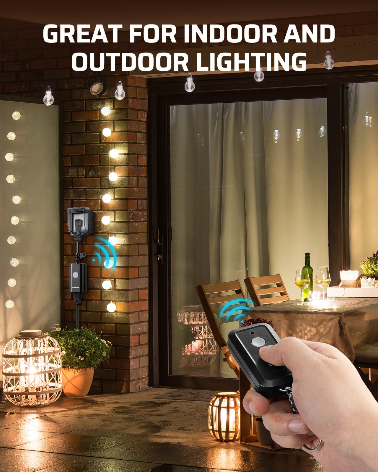 DEWENWILS Outdoor Remote Control Outlet,for Lights Outdoor Appliances