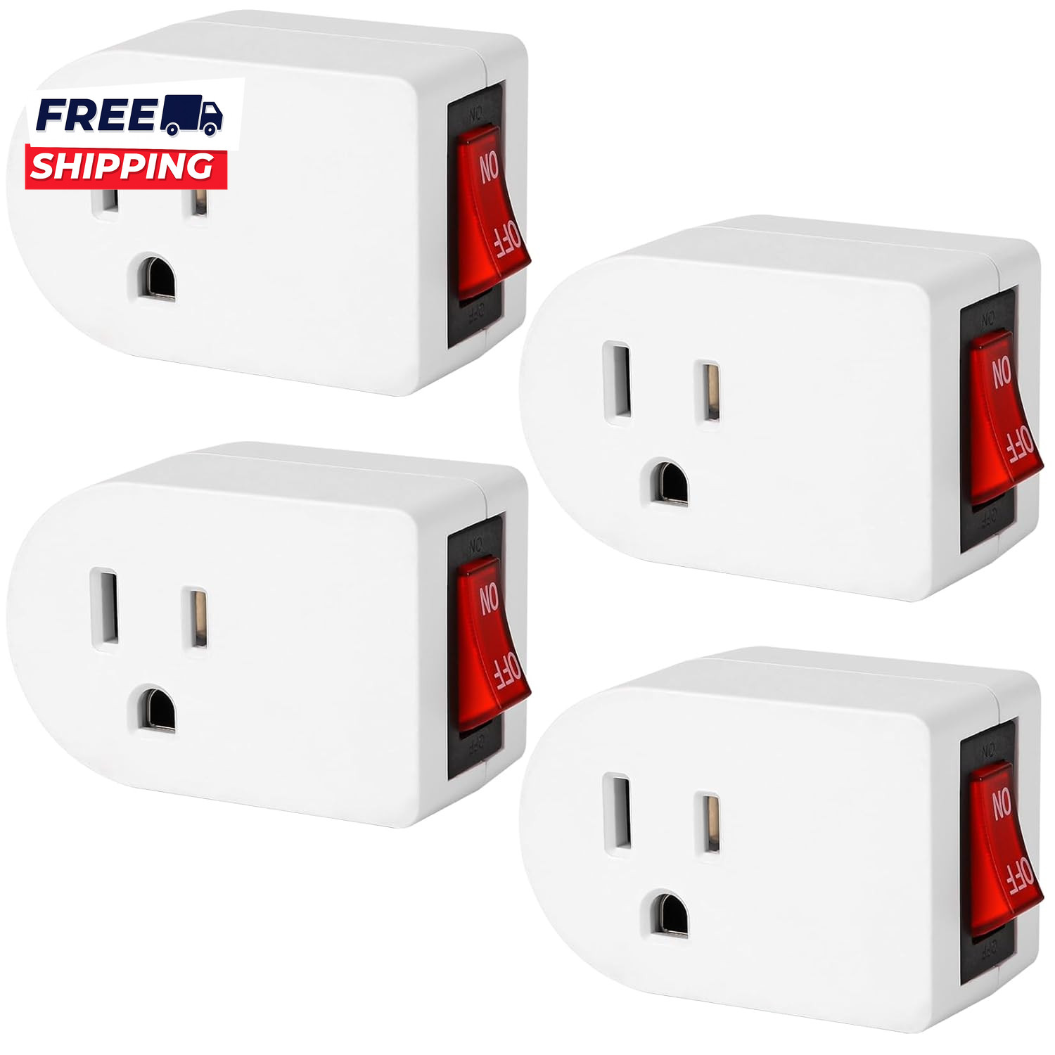 Grounded Outlet with on off Switch Single Power Adapter Outlet Switch