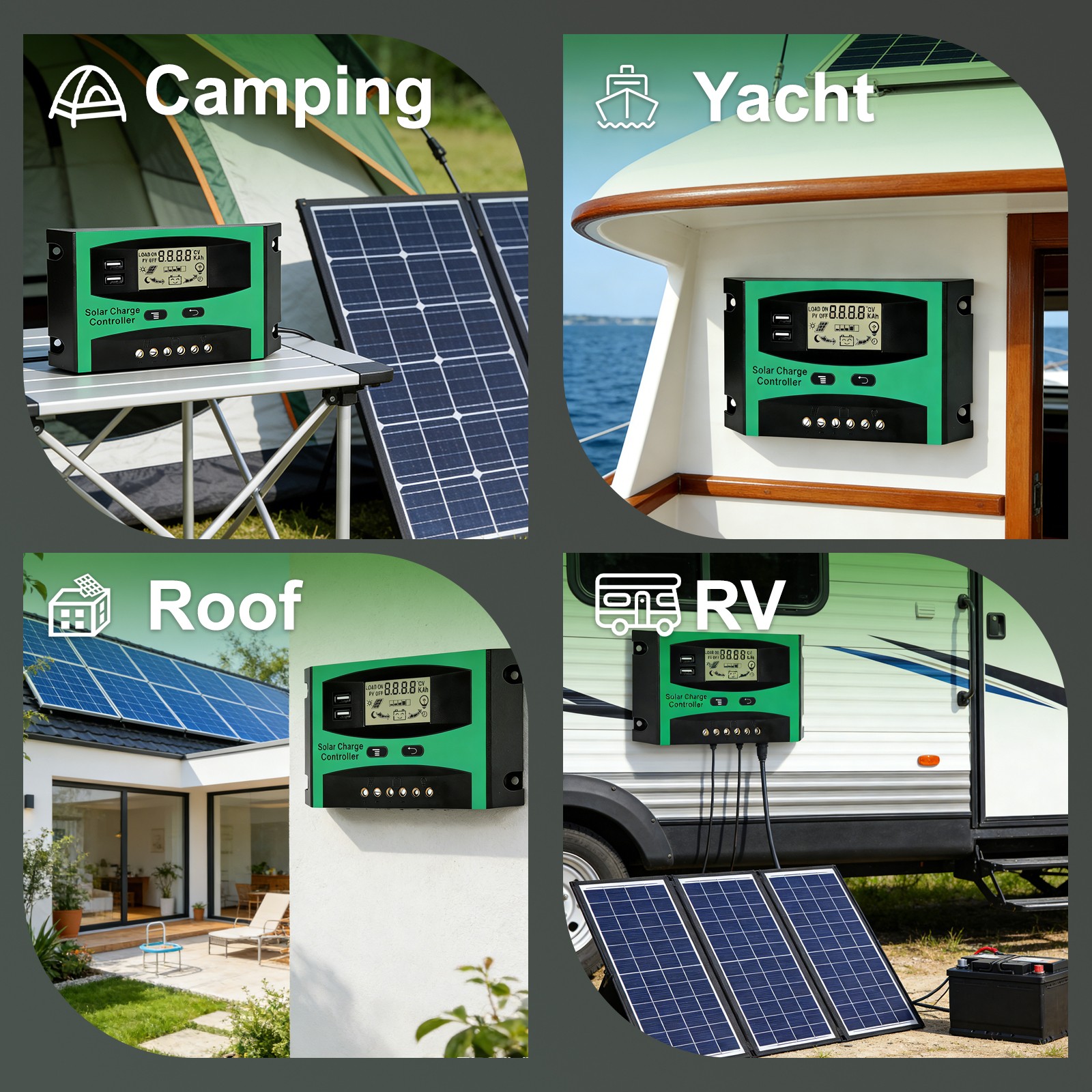 40A 12V/24V Solar Charge Controller MPPT-Level with LCD Display Regulator US