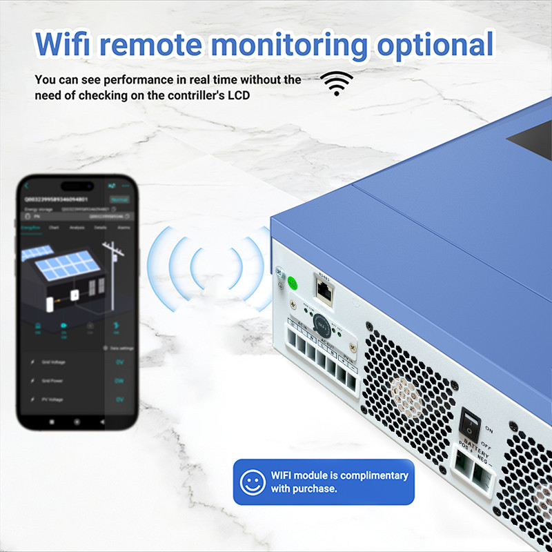 4200W 24V Solar Inverter Hybrid Off-Grid MPPT 500V 100A Charger Controller WIFI
