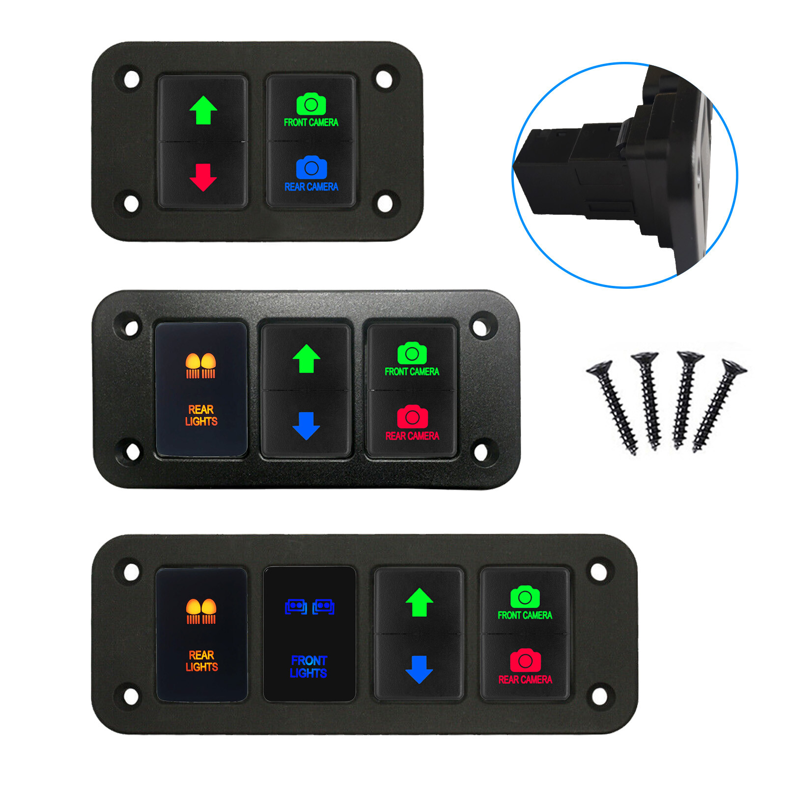 Blue Led Push Button Switch ON OFF/(ON) OFF With Cable For Toyota Landcruiser