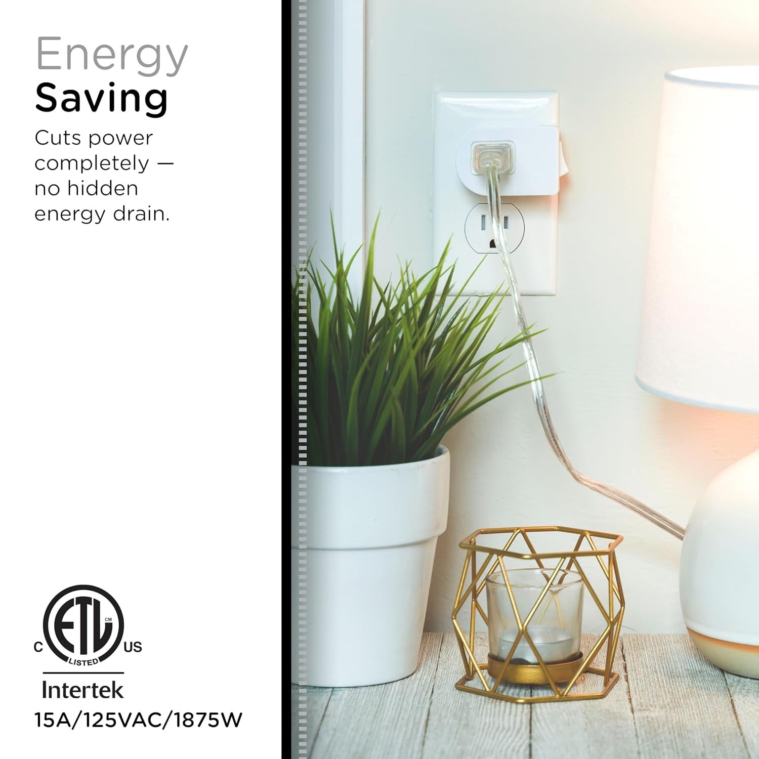 Elegant Plug-In Power Switch with Energy Saving Features for Appliances (1 Pack)