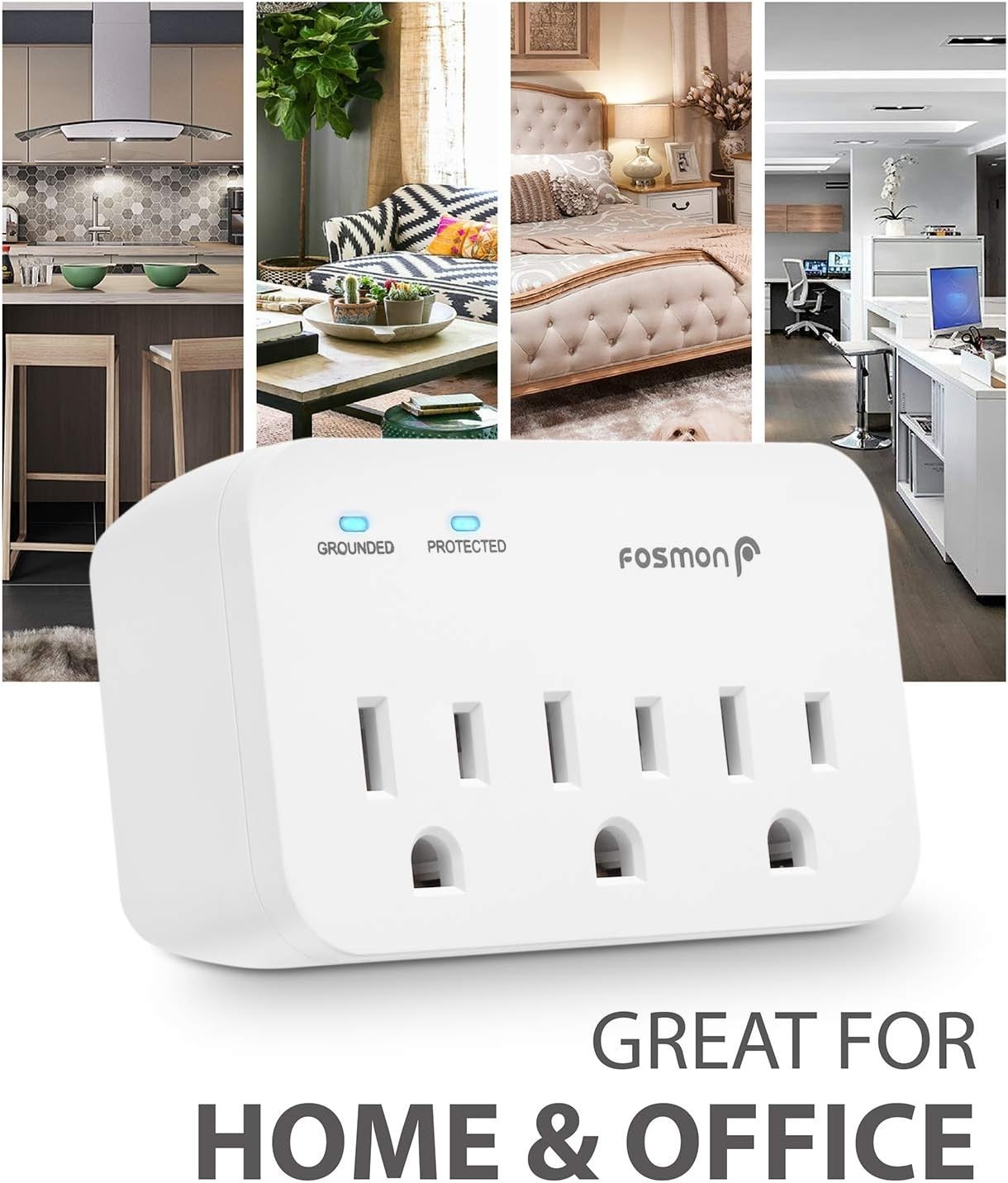 Refrigerator Surge Protector 3 Outlets Heavy Duty 1200J 1875W Dual Pack