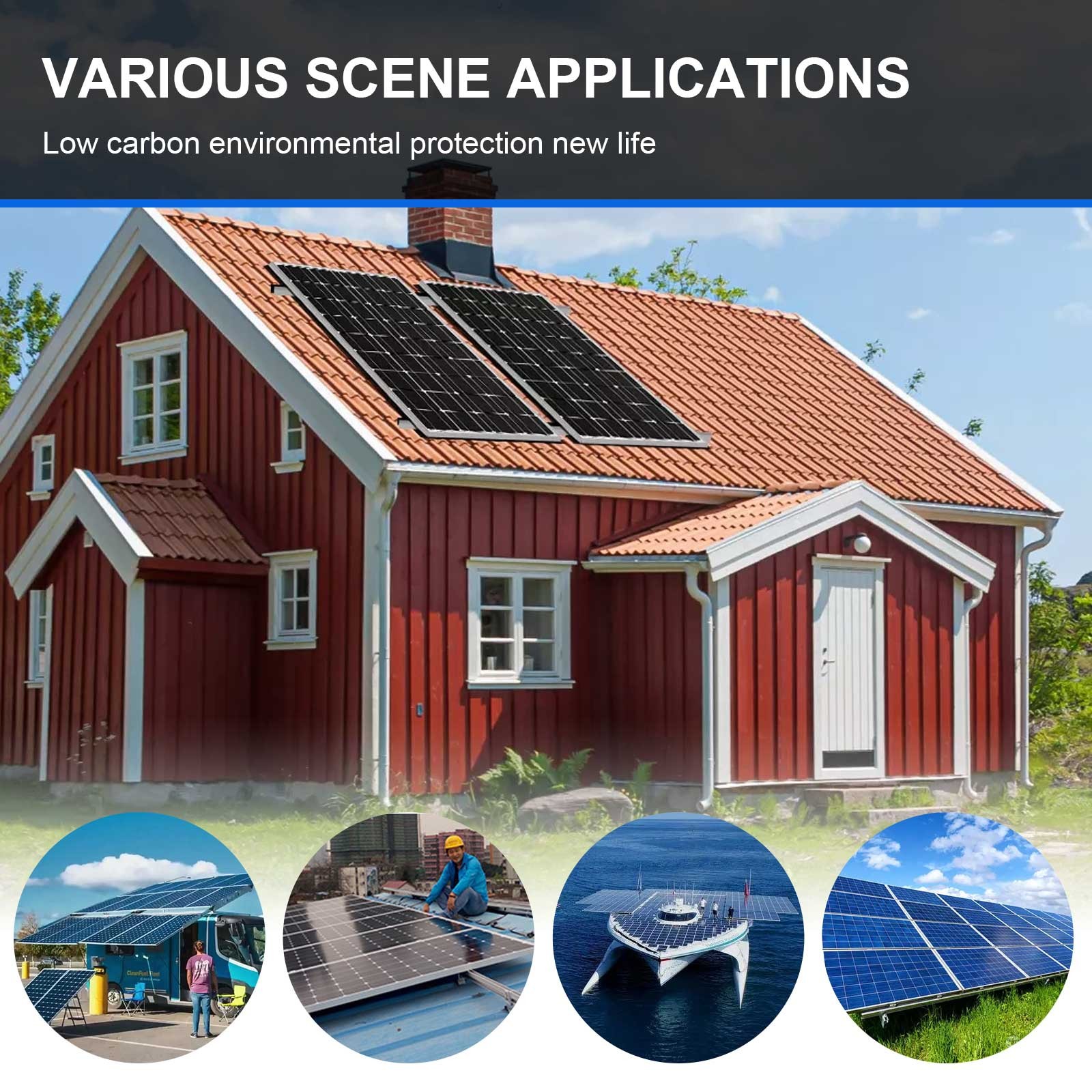 12V 1000W Solar Panel Complete Kit Mono Caravan Camping Power Charging Battery