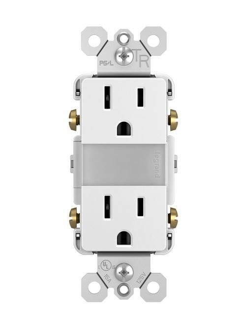 Pass & Seymour NTL885TRW 15A 125W Decorator Tamper-Resisitant Nightlight Outlet