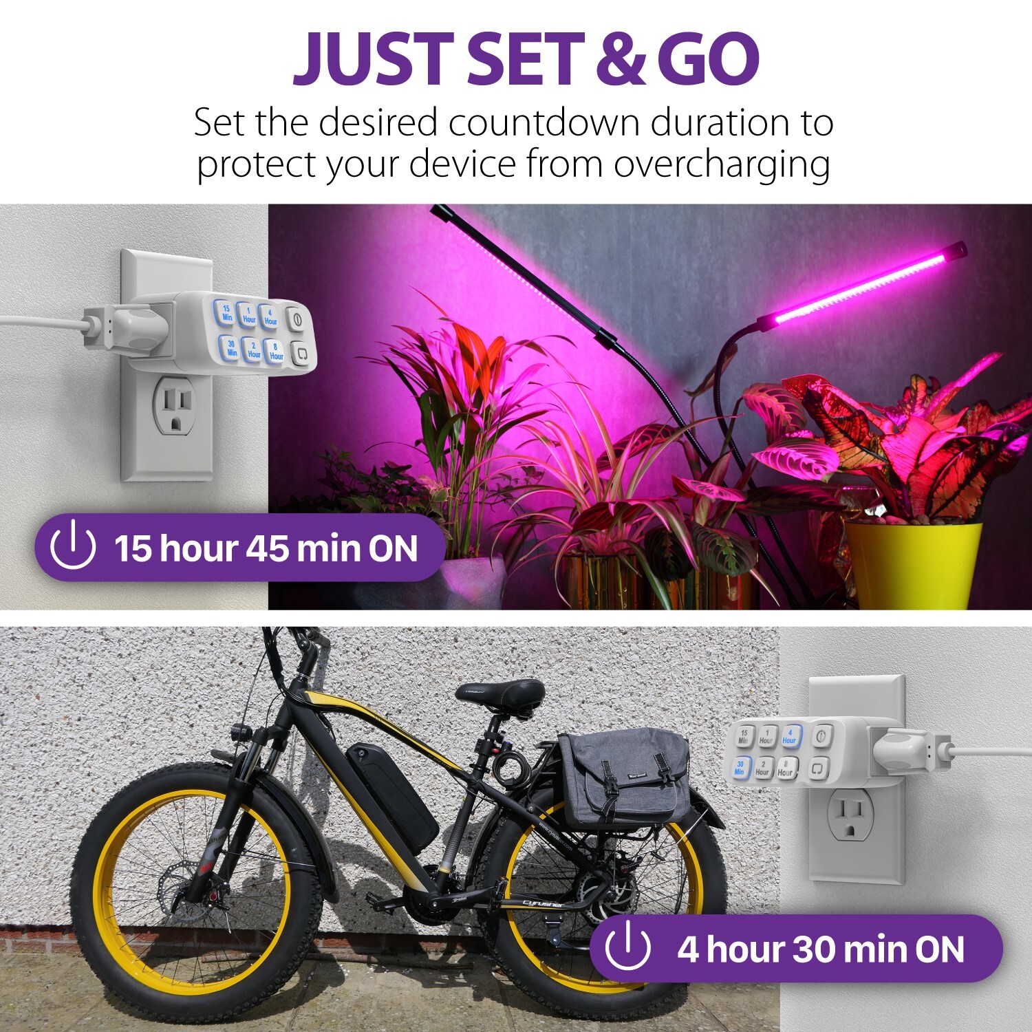 Fosmon [ETL Listed] Countdown Timer Outlet 3-Prong Grounded With Repeat Function