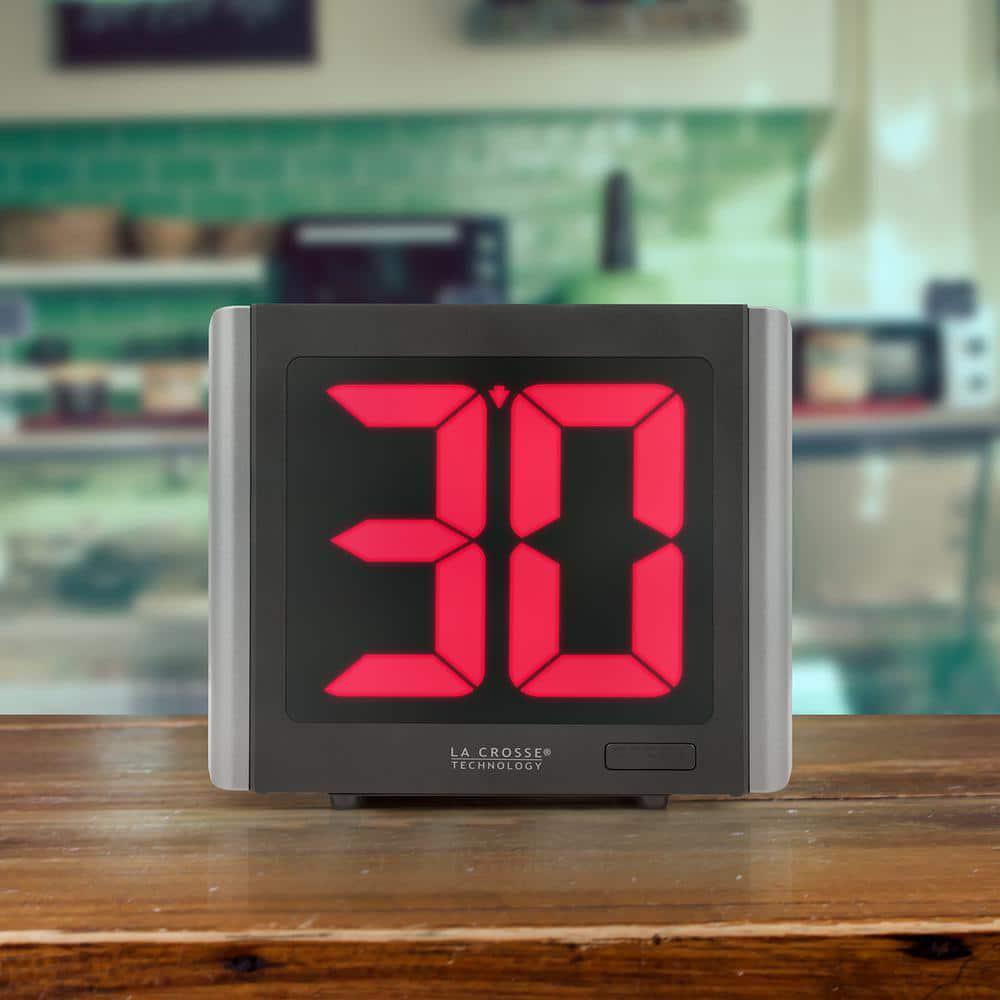 Countdown Up timer Extra-Large Digital LED Red Digits Modern 12 ft. Power Cord