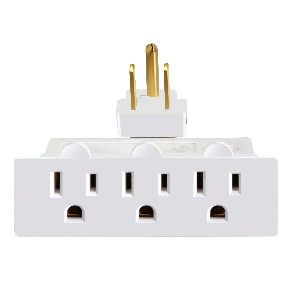 3 Outlet Wall Adapter 3-Prong Grounded 180 Degree Swivel Wall Outlet Extender