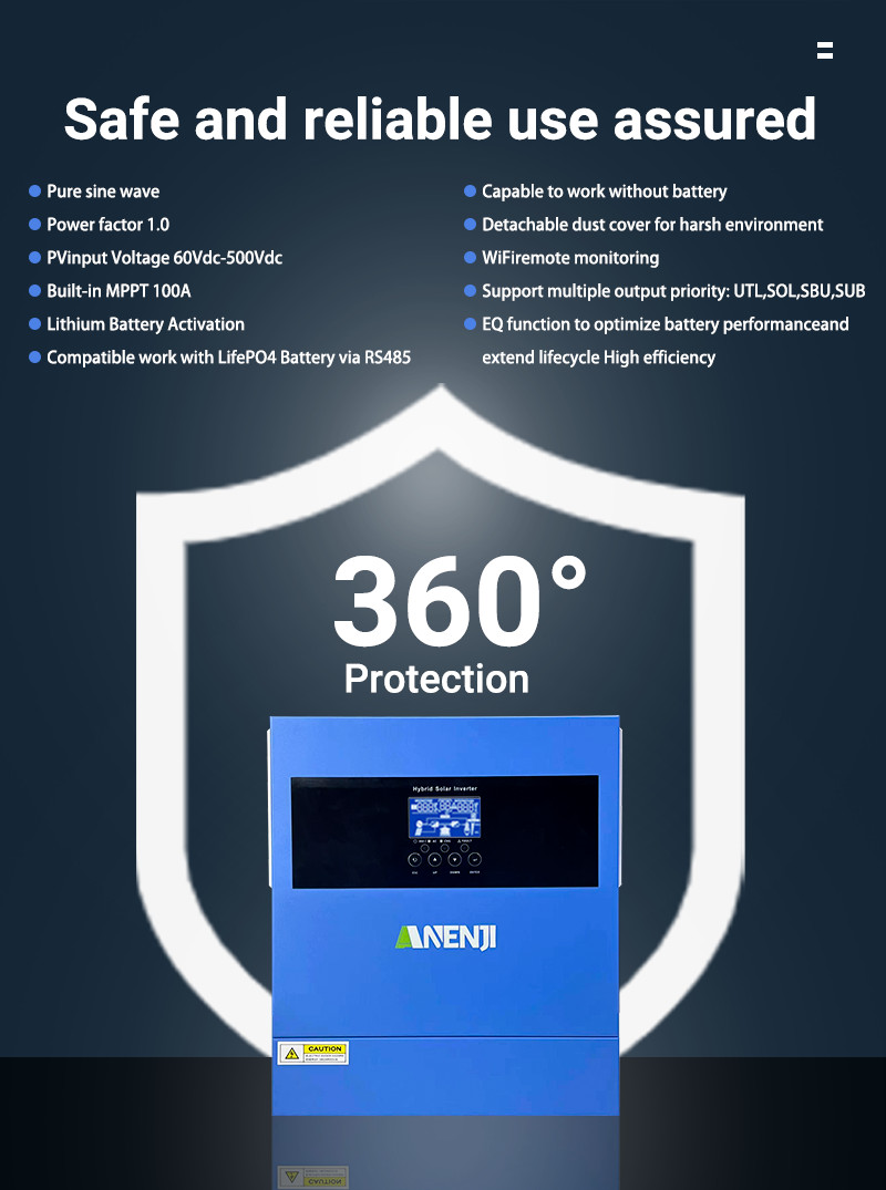 4200W 24V Solar Inverter Hybrid Off-Grid MPPT 500V 100A Charger Controller WIFI