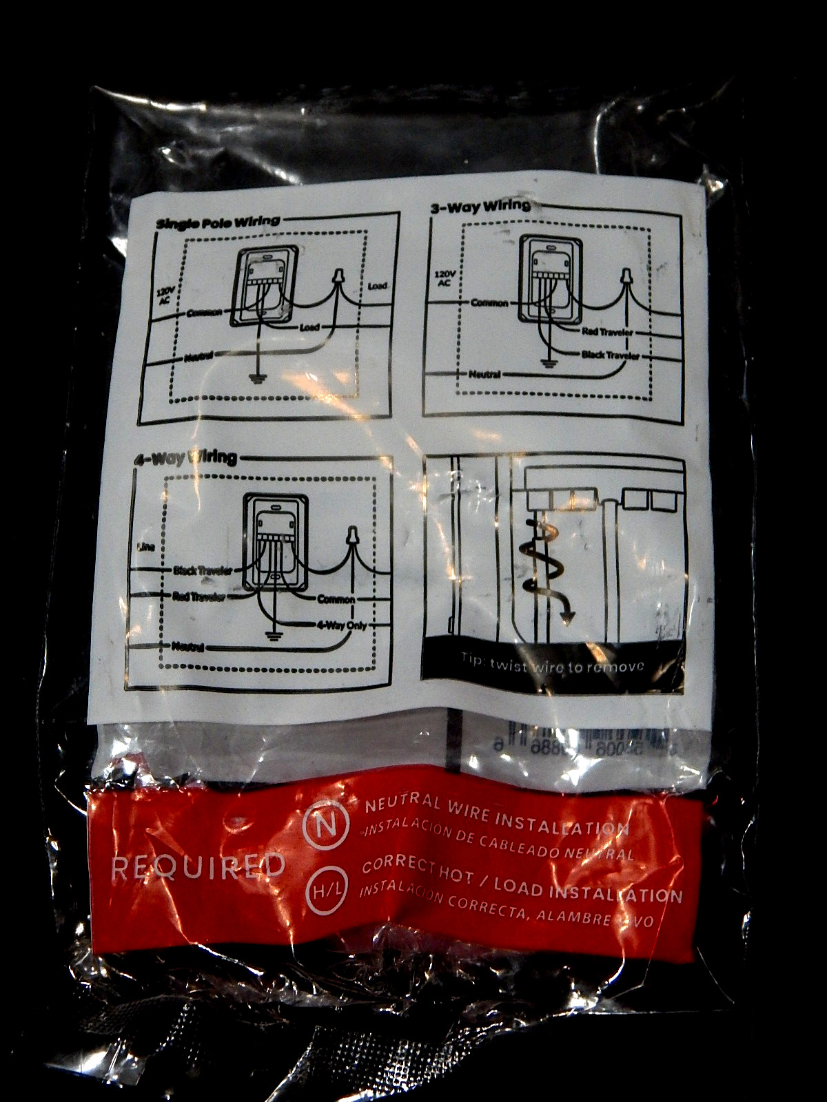Deako DS-BS1X-WHNL-UCQ 1-Gang Quick Wire Backplate1 Pole Simple Rocker SEALED
