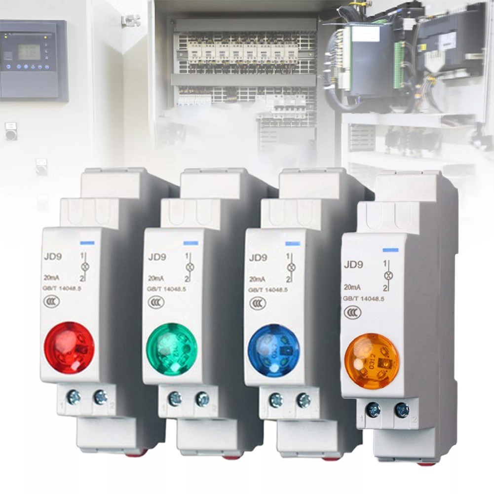 Din Rail Mount LED Signal Lamp Series AC/DC 24V Indication Pilot Lights JD9