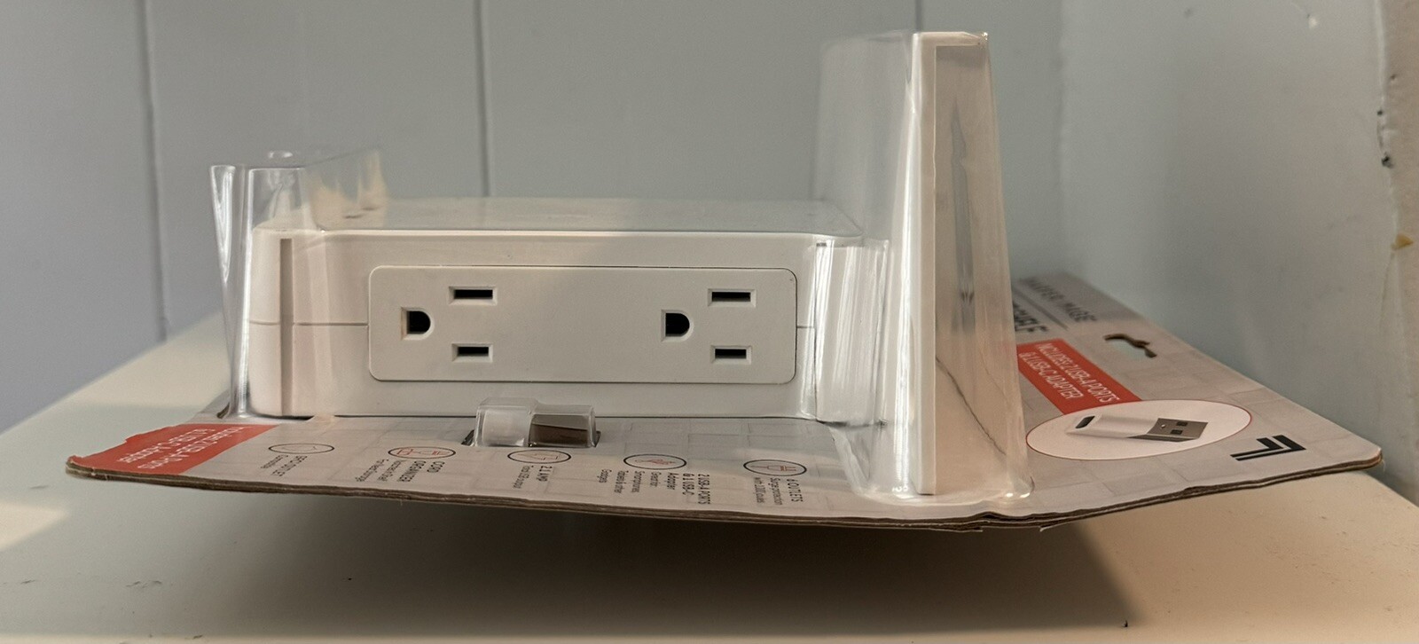Sharper Image Socket Shelf Cordless Wall 6-Outlet Extender – White