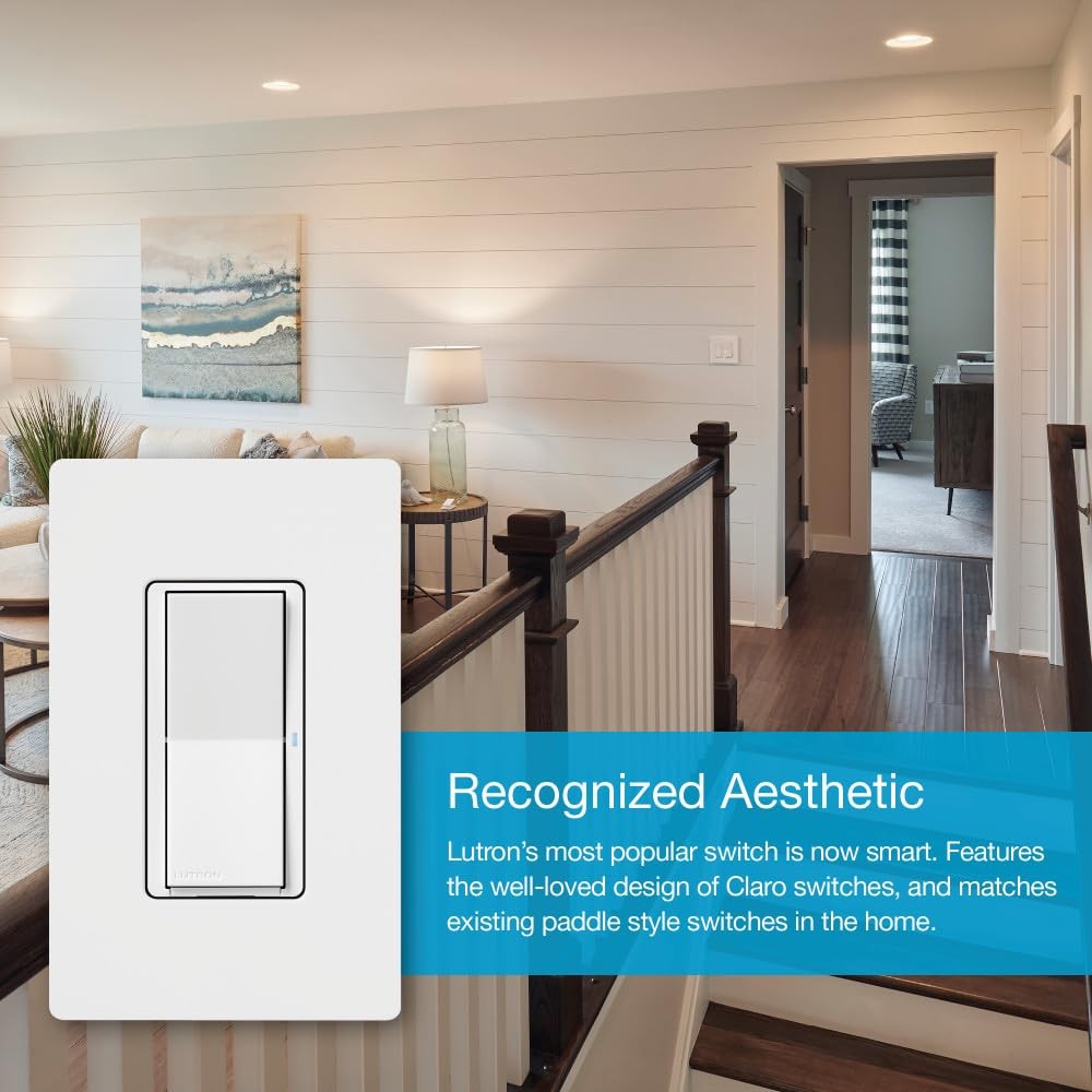 Lutron Claro Smart Light Switch for Caseta Lighting, for LED Lights, Fans, 5 …