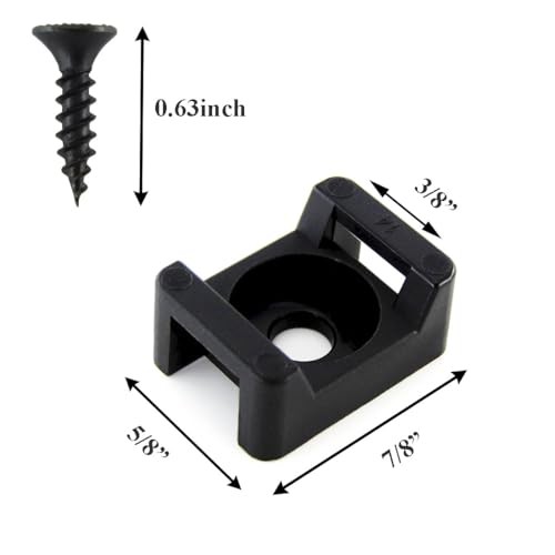 Saddle Type Cable Zip Tie Mounts Base Kit with Screw Hole,Set Strong 6 Inch