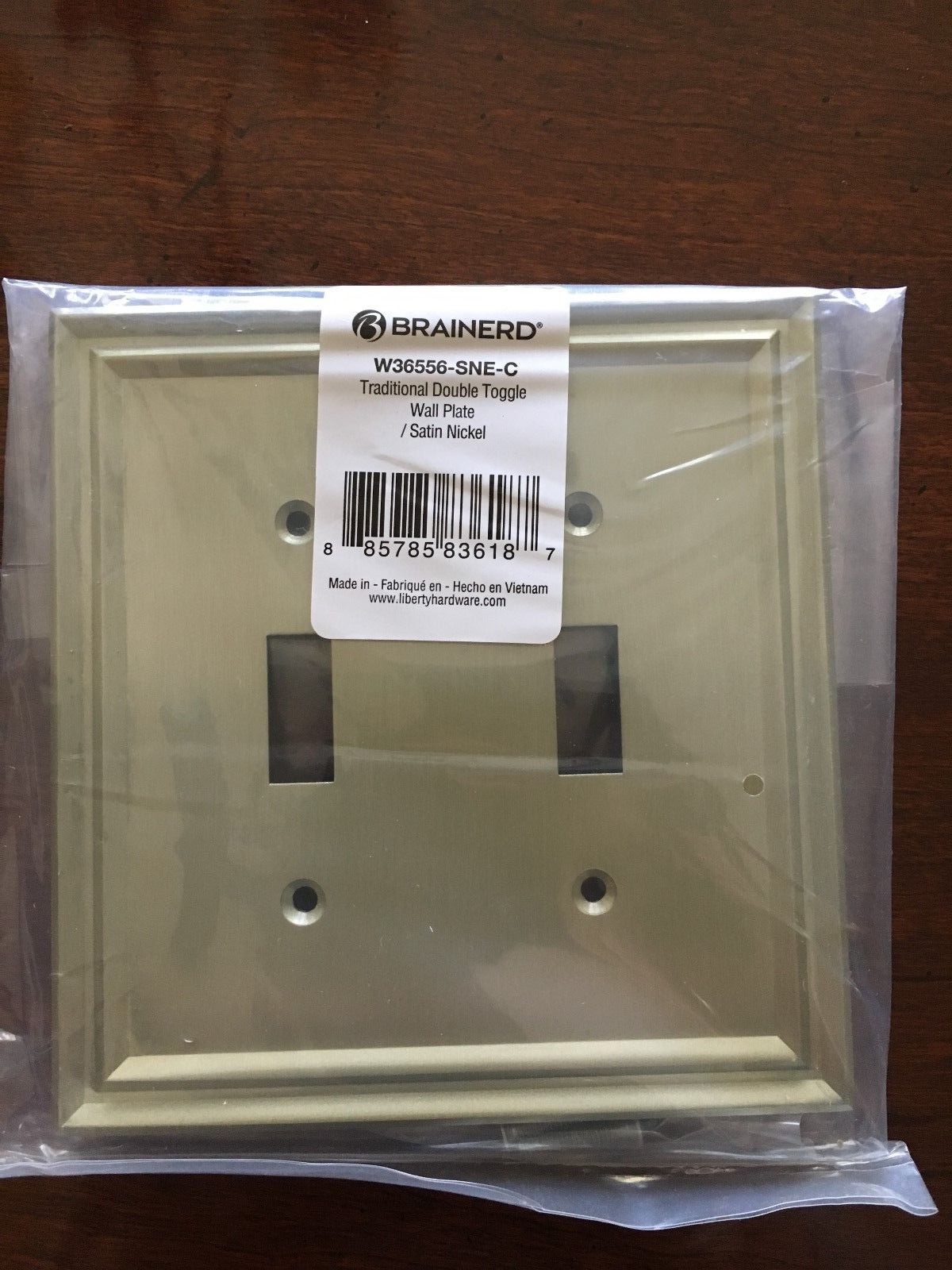 BRAINERD TRADITIONAL DOUBLE TOGGLE NICKEL WALL PLATE W36556-SNE-C FREE SHIP