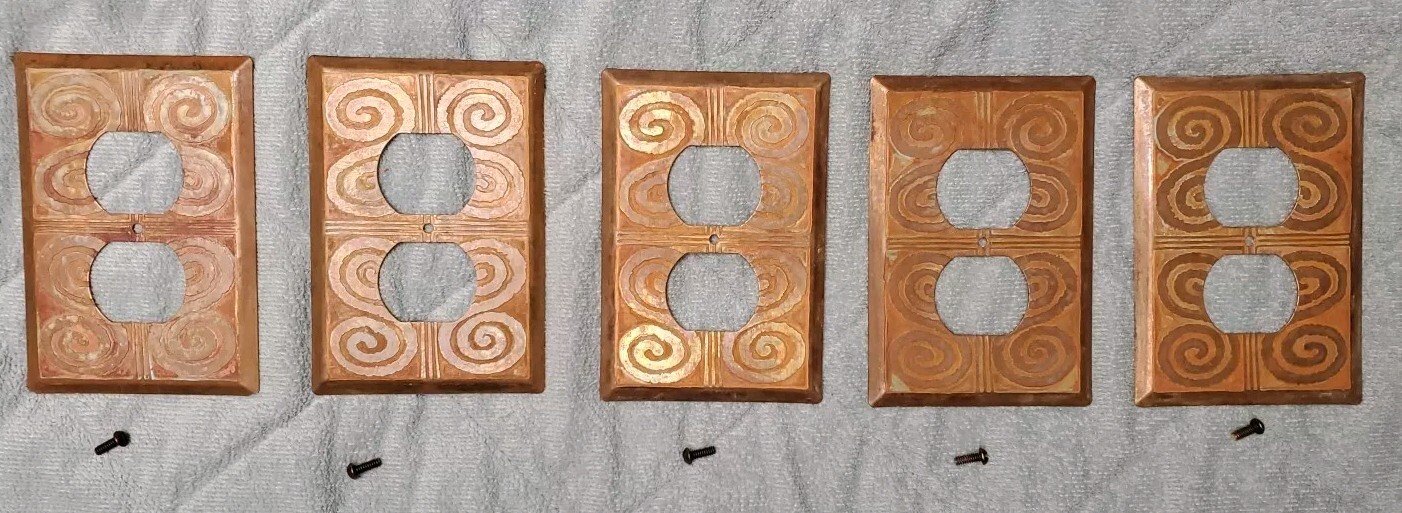 Vintage Copper Decorative Plug Outlet Plate Flopping Fish 4.75h X 3.25 NWT
