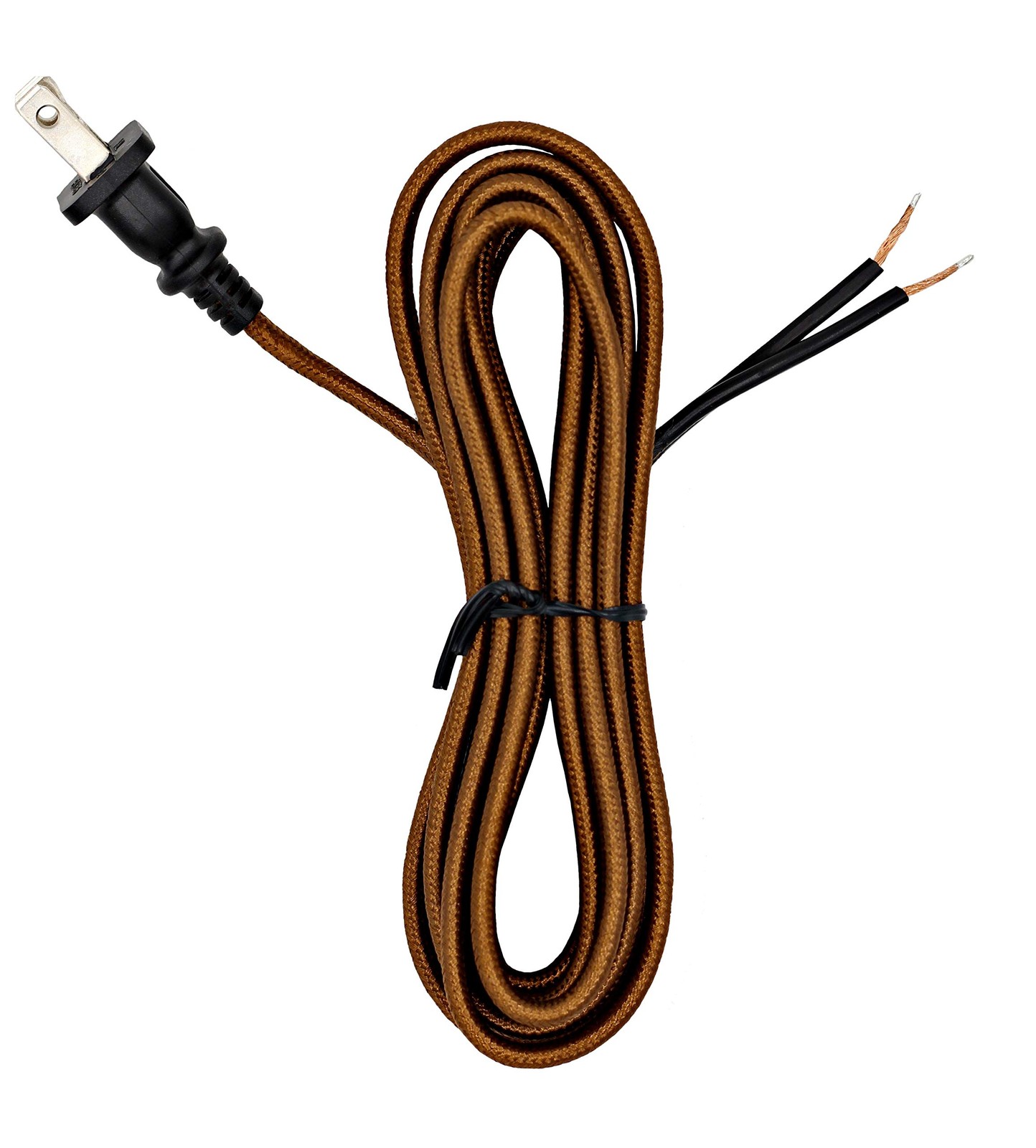 Creative Hobbies Rayon Cloth Covered Electric Lamp Cord with End Plug, Brown