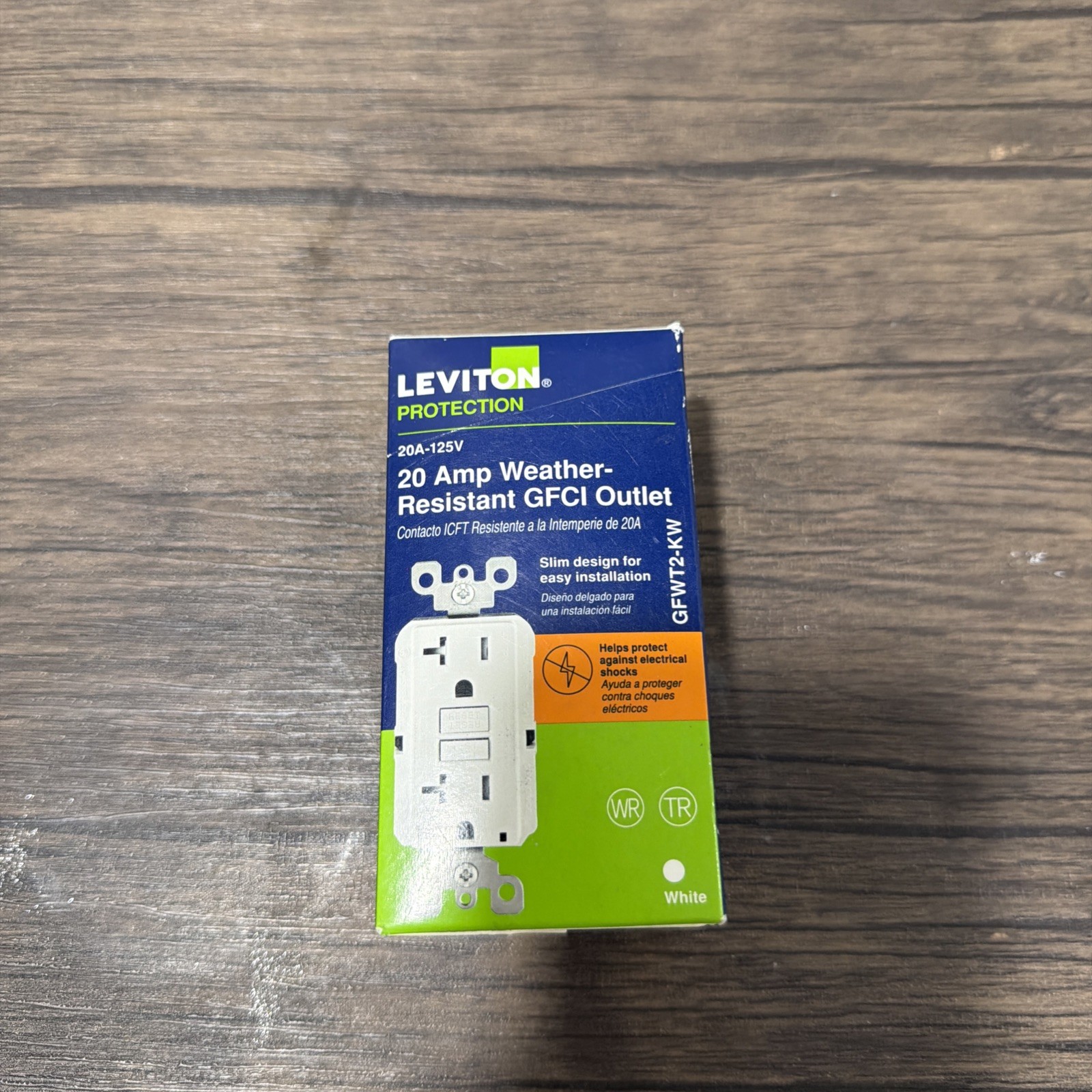 Leviton R92-GFWT2-KW 20A-125V GFCI Outlet 1PK NEW