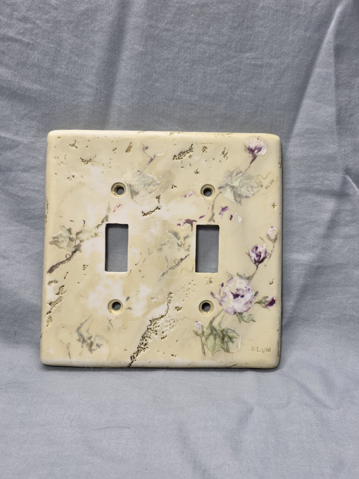 Borders Unlimited Pink Floral Flower Double Toggle Resin Light Switch Wall Plate