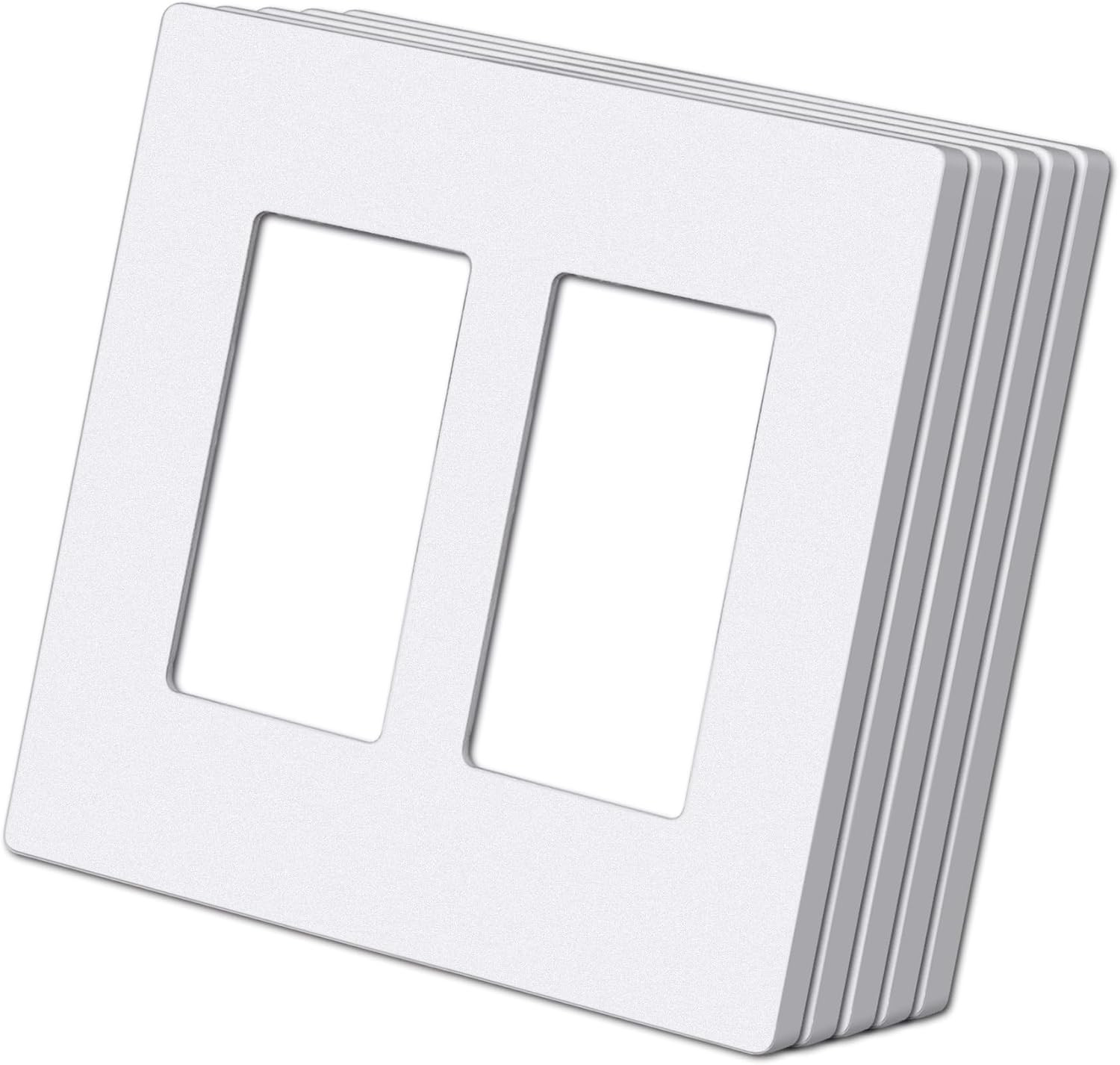50 Pack 1 Gang Screwless Decorator Wall Plate, USWP6 Gloss Snow White, Decorativ