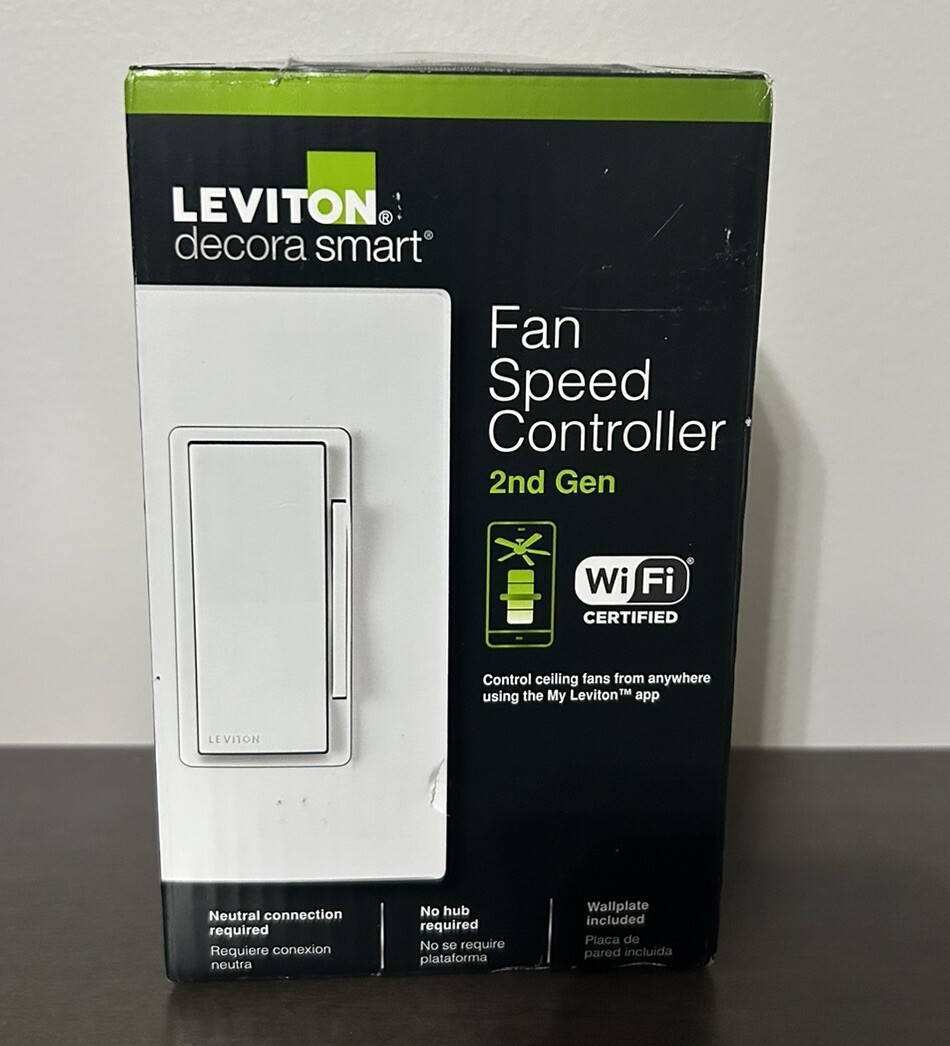 New Sealed Leviton Decora Smart 2nd Gen Wi-Fi Fan Controller White D24SF-1RW