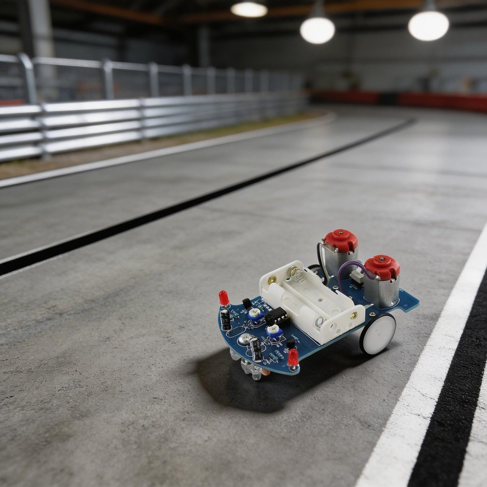 STEM Robotics Kit with Automatic Black Line Tracking for Learning Automation