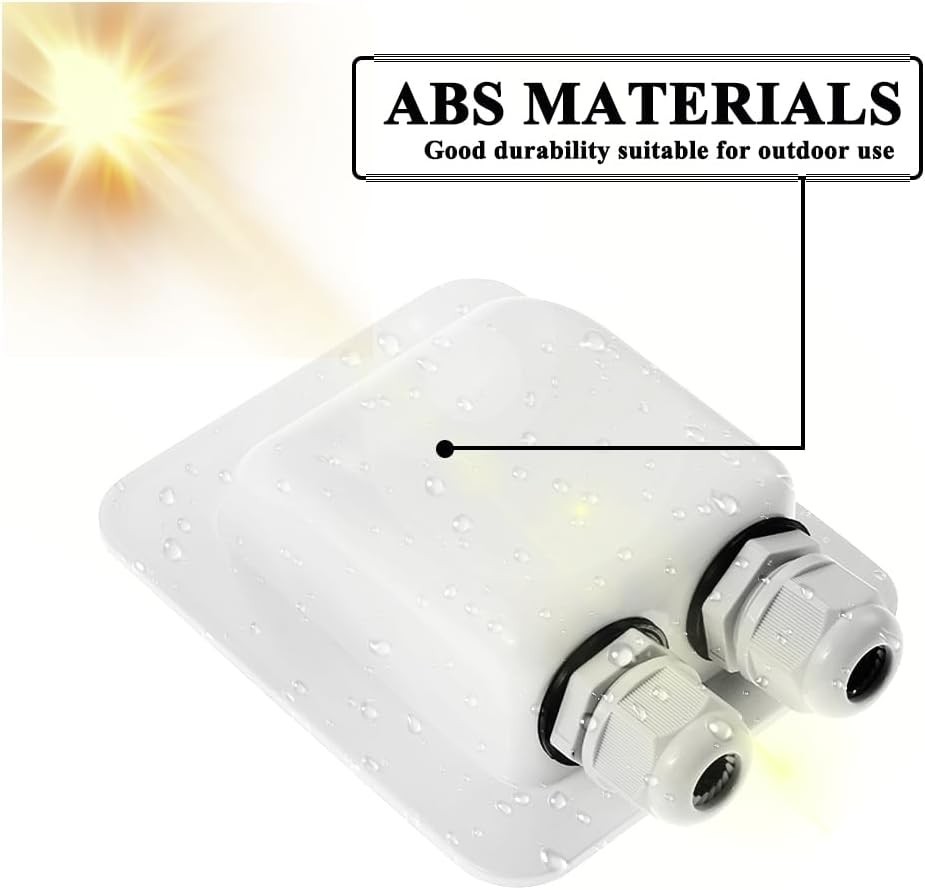 ABS Solar Cable Entry Gland White Weatherproof RV Boat Marine Panel Mount 2-6mm²