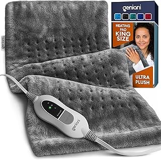 GENIANI Electric Heating Pad for Back Pain & Cramps Relief, Electric Throw, Self