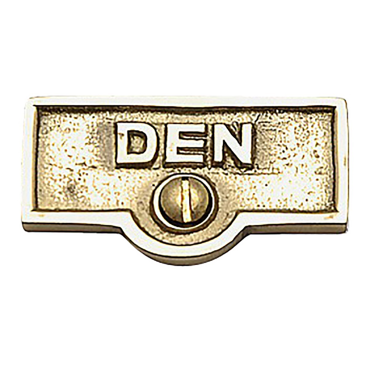 Switch Plate Tags “DEN” Name Signs Labels Lacquered Brass Renovators Supply