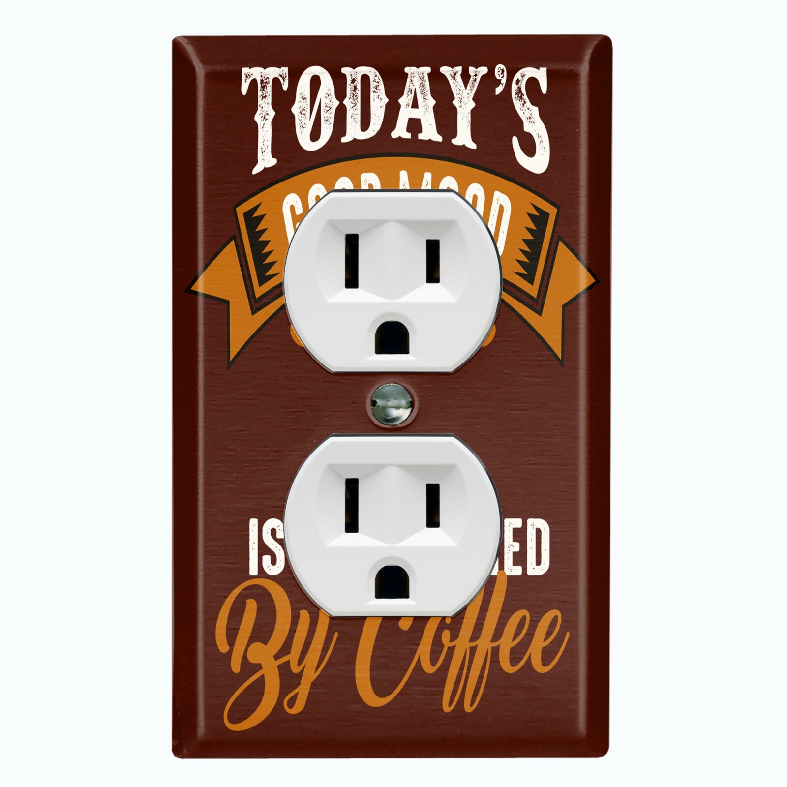 Metal Light Switch Cover Wall Plate For Kitchen Coffee Good Mood Sponsor COF072