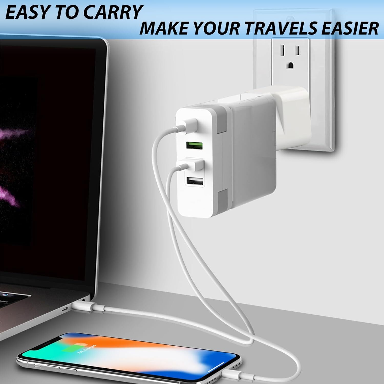 1-500 Pcs European EU To US American Adapter Plug Converter Euro Asia to USA Lot