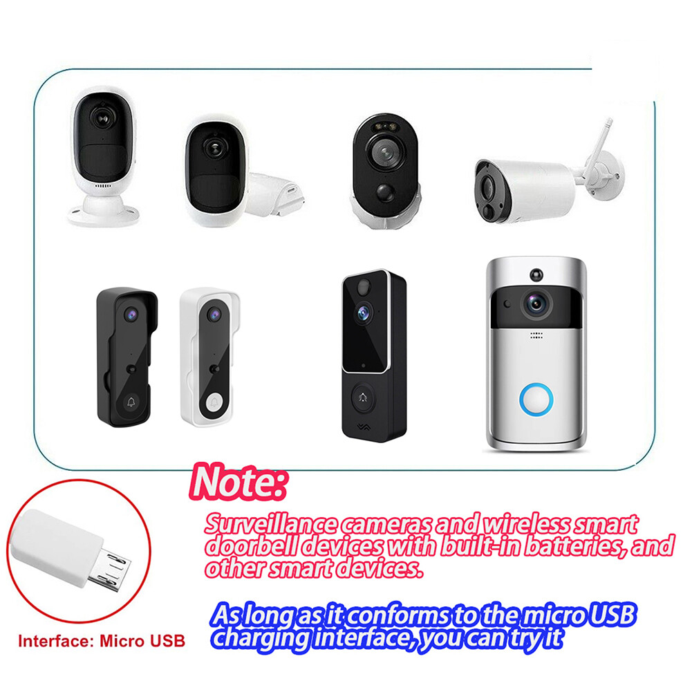 Waterproof Solar Panel Kit For Arlo Essential Spotlight Camera Doorbell Charger